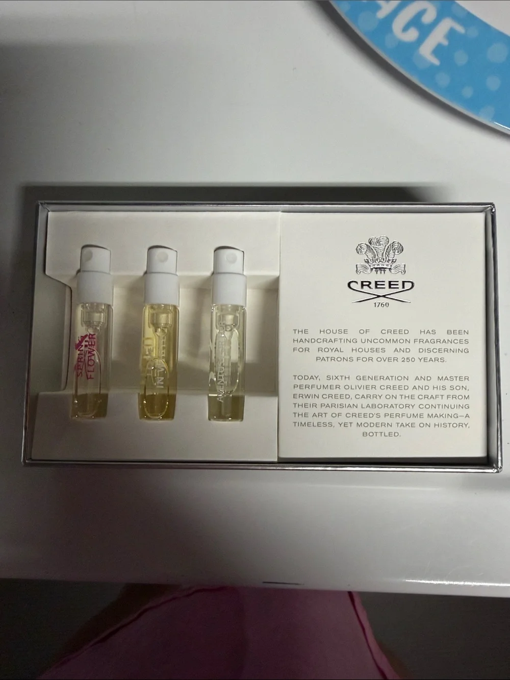 Creed Cream and Silver Gift Box